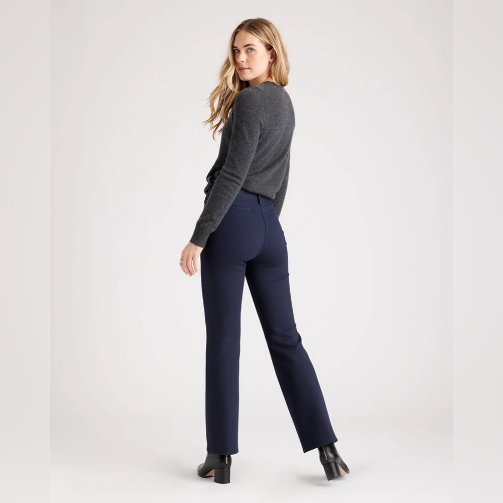 Quince Navy Boot Cut Pants